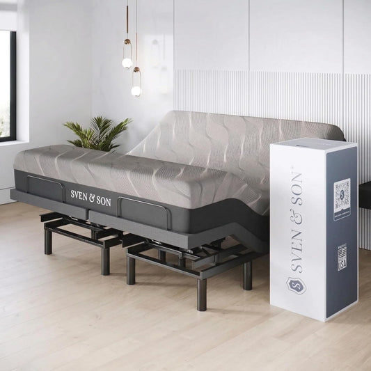 Classic plus (With Head-Tilt) Adjustable Bed Base (Frame) + 14 Inch Hybrid Spring Matt (Medium Soft), Head and Foot Lift, Massage, Under-Bed Lights, USB, Memory, Zero Gravity - King